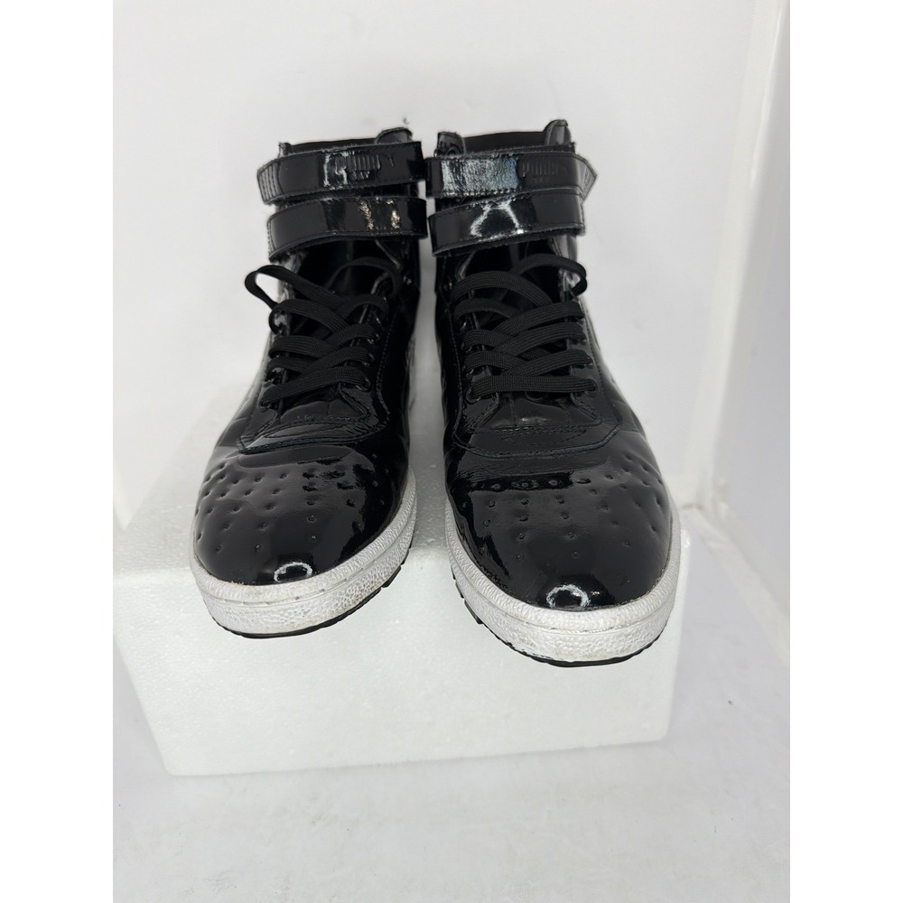 Puma Contact Sky II Hi Black Patent Leather High Top Sneakers 362032 05 Mens 10